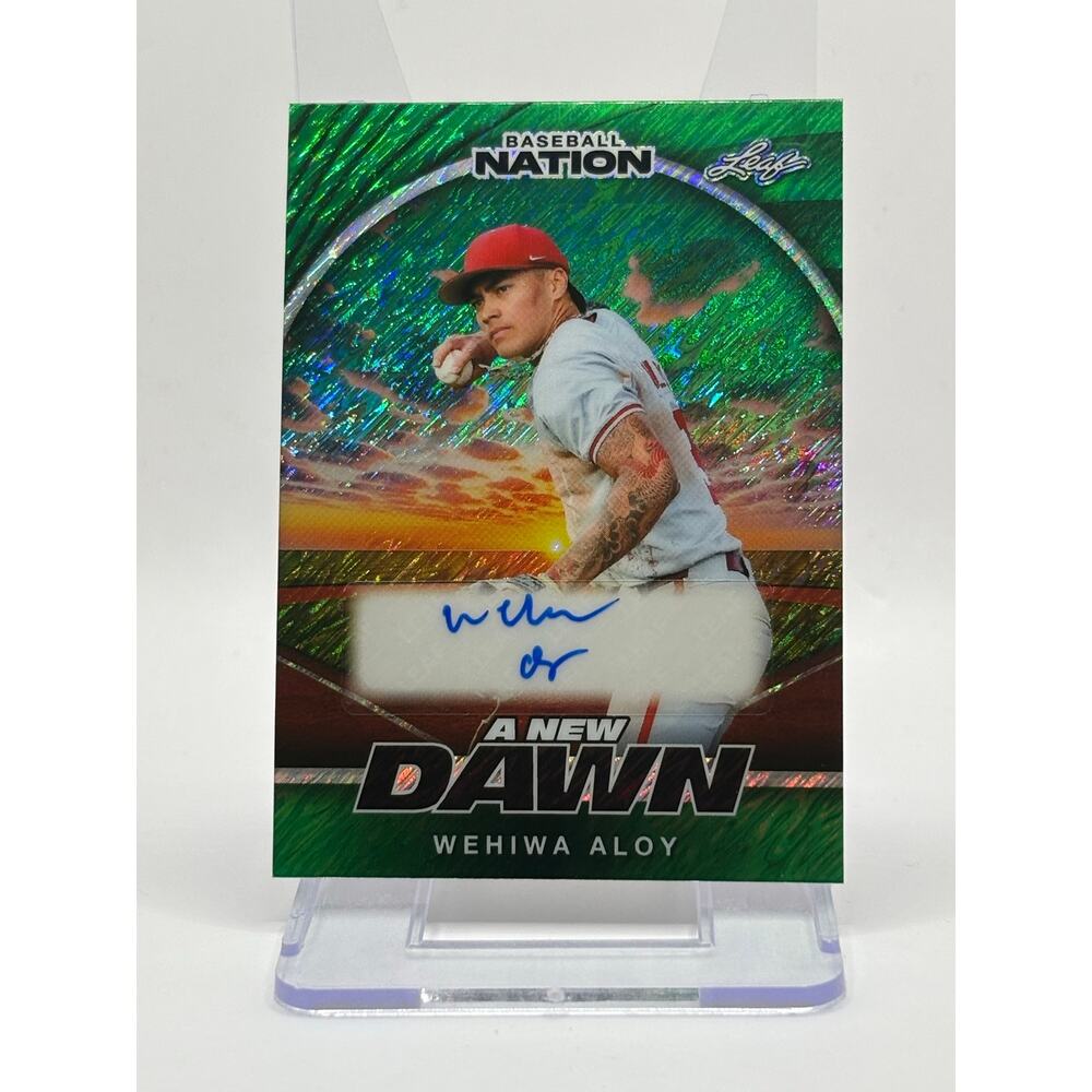 2025 Leaf Baseball Nation Wehiwa Aloy New Dawn Green Shimmer Auto 5/5 SP Orioles